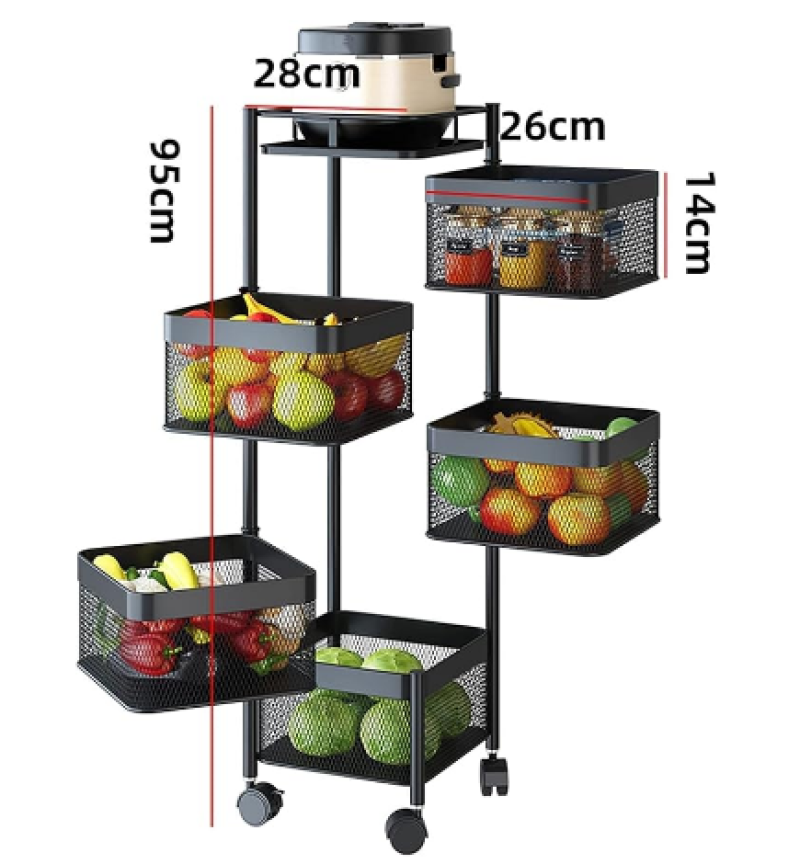 Comprar Cesta De Verdura De 5 Niveles en Electroshopy - Ángulo 2
